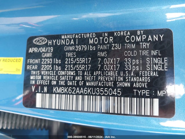 Hyundai Kona Sel 2019 KM8K62AA6KU355045 Image 9