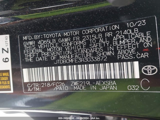 Toyota Corolla Hybrid Se 2024 JTDBCMFE3R3033872 Image 9