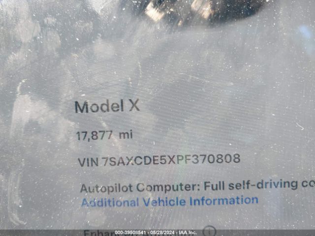 7SAXCDE5XPF370808 Tesla Model X Dual Motor All-wheel Drive/standard Range