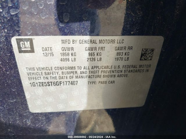 1G1ZE5ST6GF177407 Chevrolet MALIBU 1LT