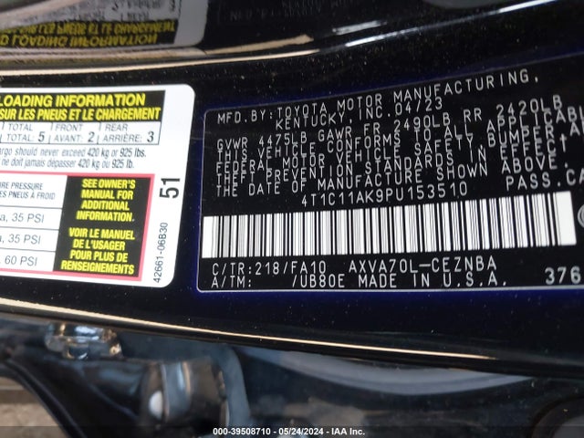 Toyota CAMRY LE 2023 4T1C11AK9PU153510 Image 9