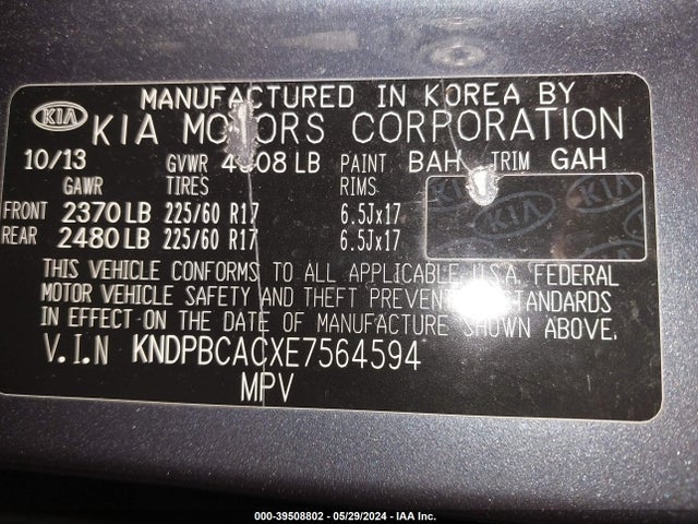 KIA Sportage Lx 2014 KNDPBCACXE7564594 Image 9
