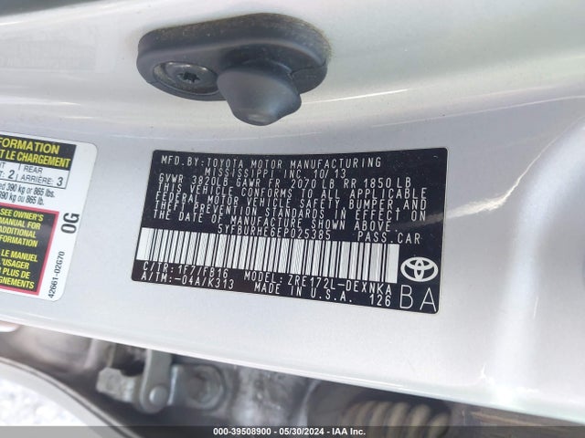 Toyota Corolla Le Plus 2014 5YFBURHE6EP025385 Image 9