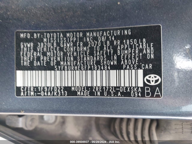 Toyota Corolla S Plus 2015 5YFBURHE6FP183484 Image 9