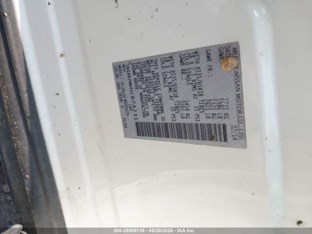 5N1AR2MN4EC674231 Nissan Pathfinder Sl