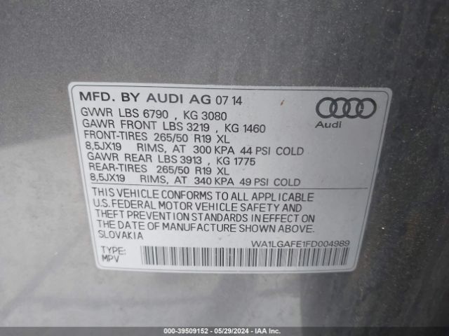 WA1LGAFE1FD004989 Audi Q7 3.0t Premium