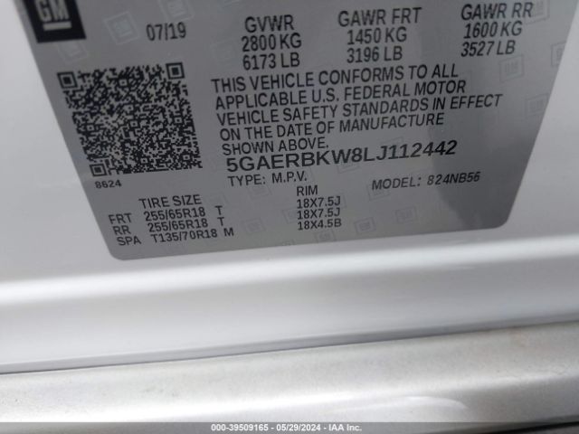 5GAERBKW8LJ112442 Buick Enclave Fwd Essence