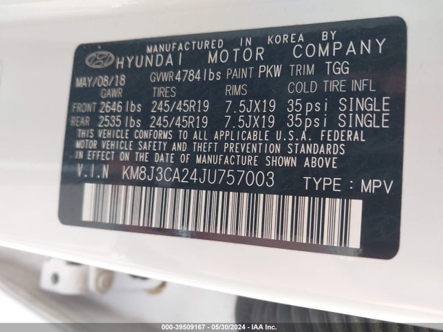 Hyundai Tucson Value 2018 KM8J3CA24JU757003 Image 9