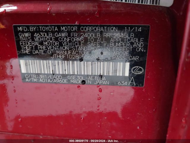 JTHBF1D28F5062443 Lexus IS 250