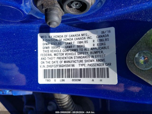 2HGFC2F56GH554196 Honda Civic Lx
