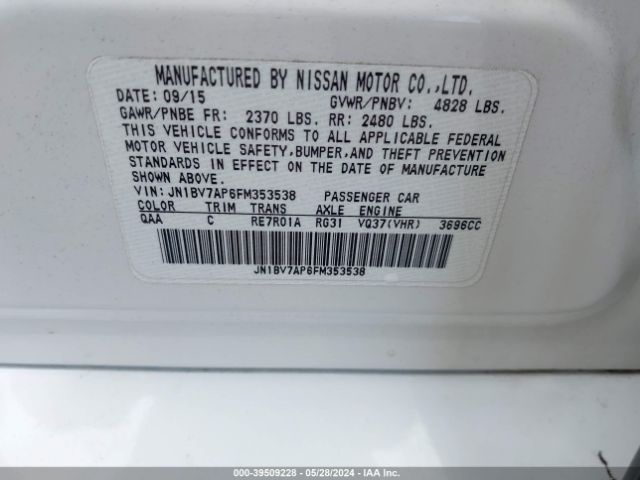 JN1BV7AP6FM353538 Infiniti Q50 Premium