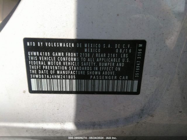 3VWDB7AJ4HM241805 Volkswagen Jetta 1.4t Se