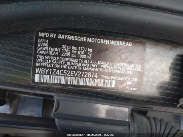 WBY1Z4C52EV272874 BMW I3 Base W/range Extender