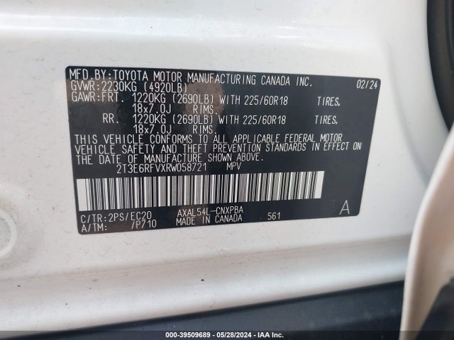 Toyota Rav4 Xse Hybrid 2024 2T3E6RFVXRW058721 Image 9