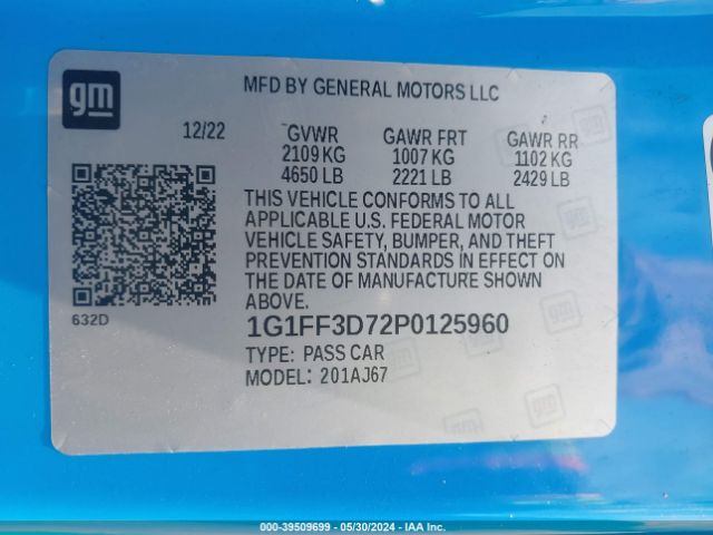 1G1FF3D72P0125960 Chevrolet Camaro