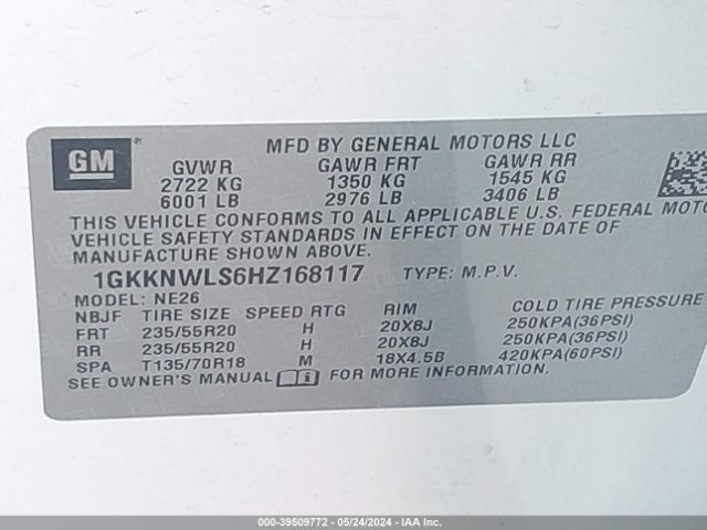 1GKKNWLS6HZ168117 GMC Acadia Slt-2