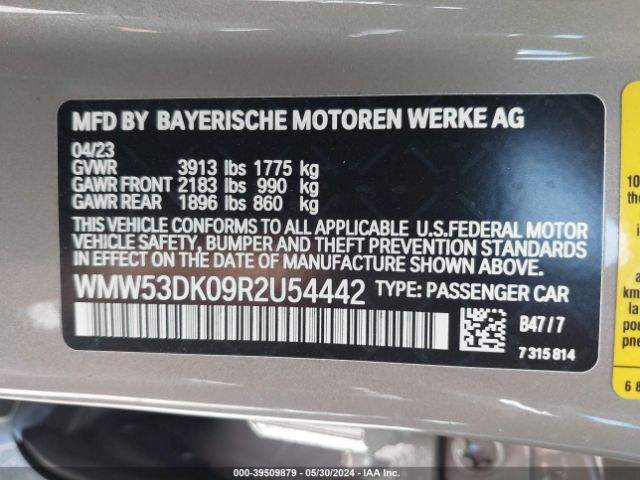 WMW53DK09R2U54442 Mini Hardtop Cooper S