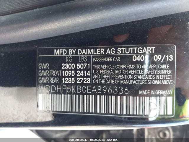 Mercedes-Benz E 350 2014 WDDHF5KB0EA896336 Image 9