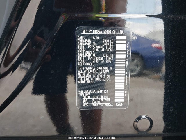 JN8AZ2NF3K9687402 Infiniti QX80 LUXE