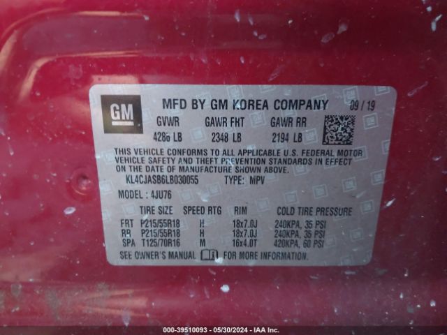 KL4CJASB6LB030055 Buick Encore Fwd Preferred