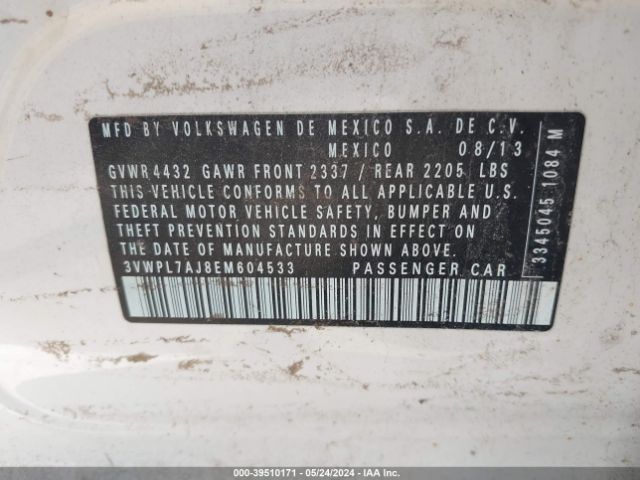 3VWPL7AJ8EM604533 Volkswagen Jetta Sportwagen 2.0l Tdi