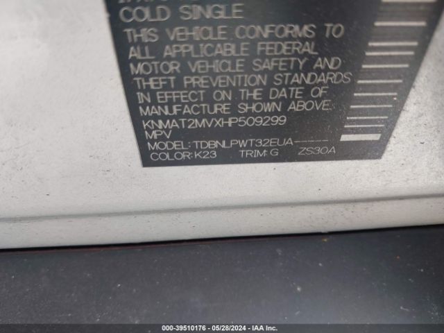 KNMAT2MVXHP509299 Nissan ROGUE S