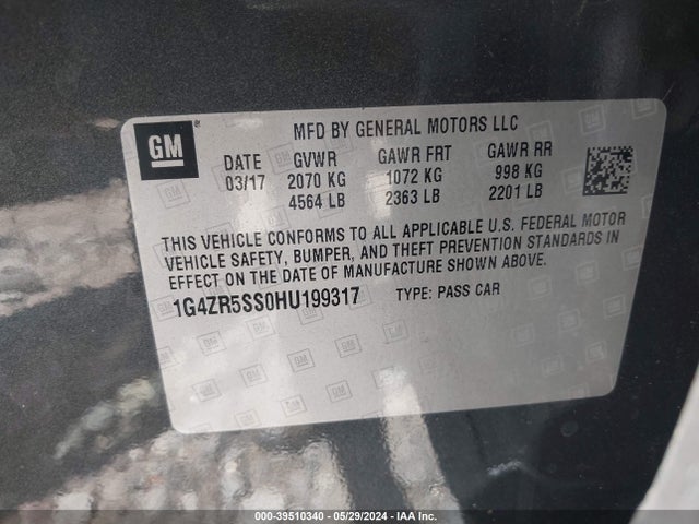 1G4ZR5SS0HU199317 Buick Lacrosse Premium