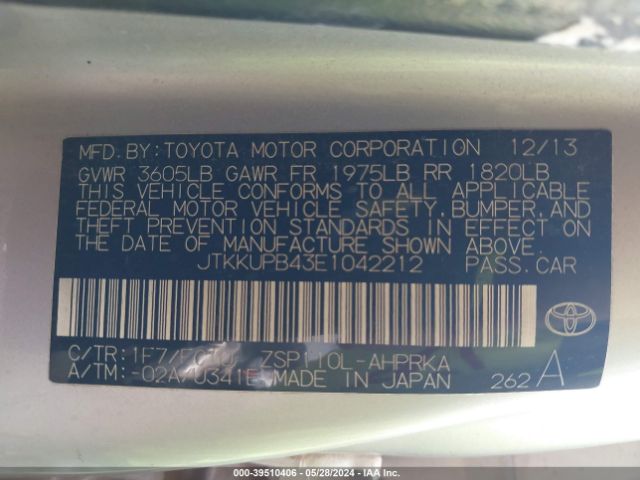 JTKKUPB43E1042212 Scion XD