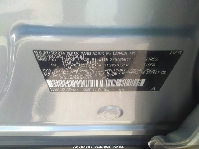 Toyota RAV4 LE 2016 2T3ZFREV0GW237642 Image 9