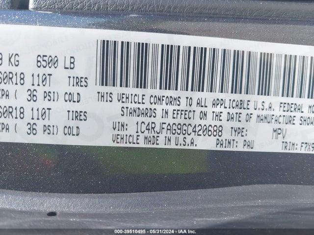 1C4RJFAG9GC420688 Jeep Grand Cherokee Laredo