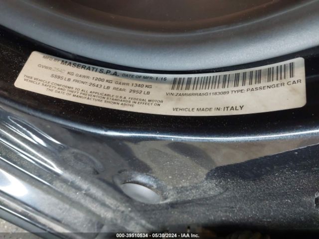 ZAM56RRA5G1183089 Maserati Quattroporte S Q4