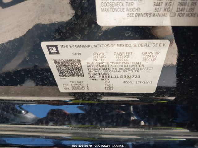 3GTP9EEL1LG393723 GMC Sierra 1500 4wd  Short Box At4