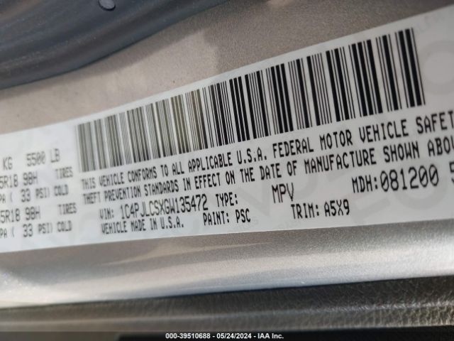 1C4PJLCSXGW135472 Jeep Cherokee Altitude