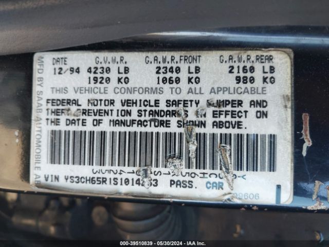 1995 SAAB 9000 YS3CH65R1S1014253 Photo 8