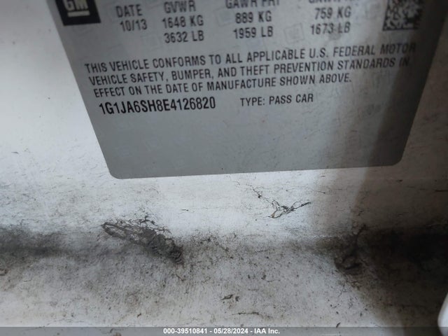 Chevrolet Sonic Ls Auto 2014 1G1JA6SH8E4126820 Image 9