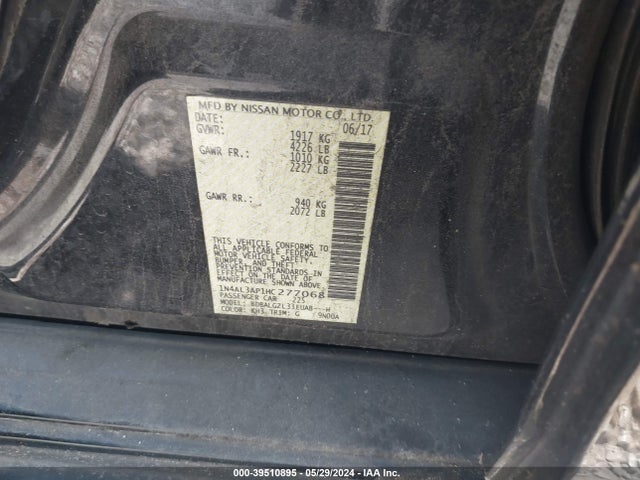 Nissan Altima 2.5 S 2017 1N4AL3AP1HC277068 Image 9