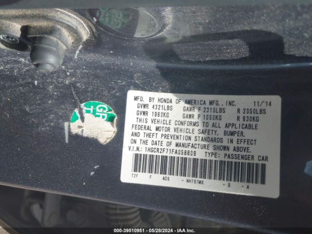 1HGCR2F71FA058609 Honda ACCORD EX