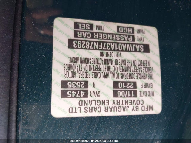 2007 JAGUAR S-TYPE SAJWA01A37FN78293 Photo 8