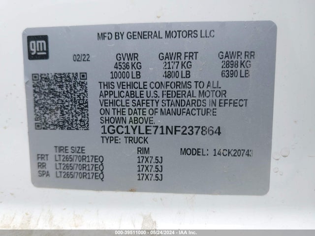 Chevrolet Silverado 2500hd 4wd  Standard Bed Wt 2022 1GC1YLE71NF237864 Image 9