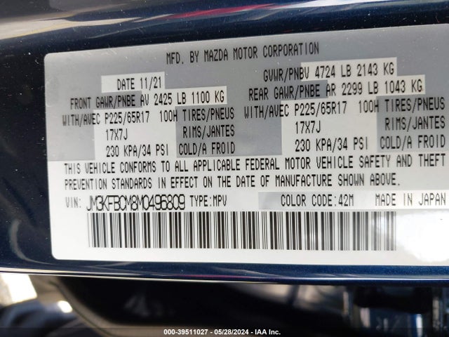 Mazda Cx-5 Touring 2021 JM3KFBCM8M0496809 Image 9