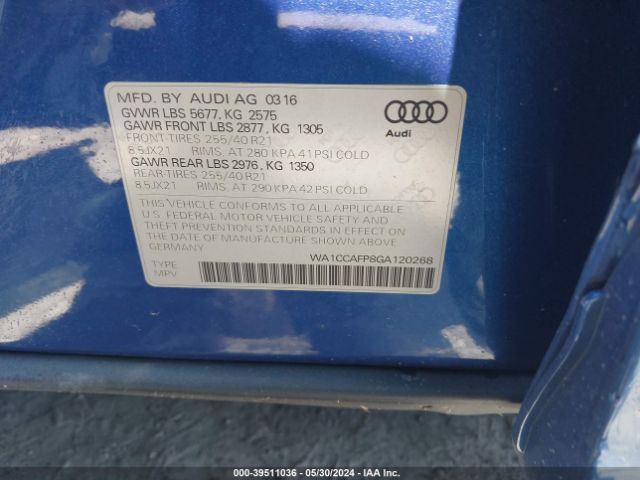 WA1CCAFP8GA120268 Audi Sq5 3.0t Premium Plus