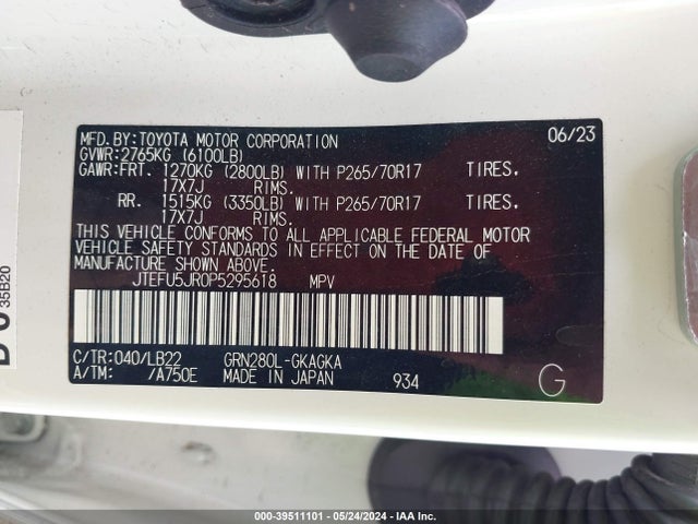 Toyota 4runner Sr5 Premium 2023 JTEFU5JR0P5295618 Image 9