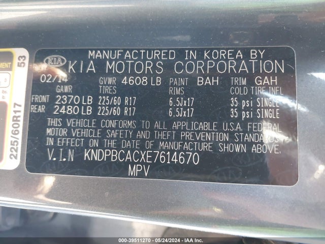 KIA Sportage Lx 2014 KNDPBCACXE7614670 Image 9