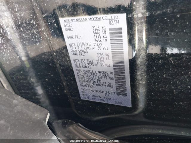 5N1BT3AB3RC683627 Nissan Rogue S Intelligent Awd