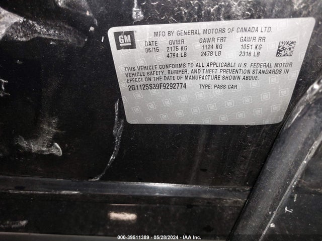 Chevrolet Impala 2lt 2015 2G1125S39F9292774 Image 9