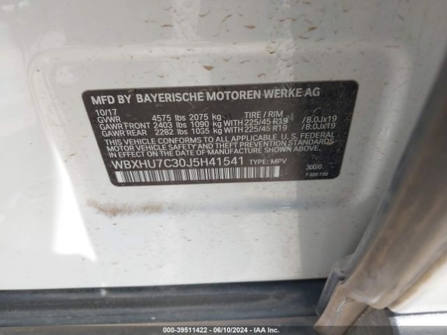 WBXHU7C30J5H41541 BMW X1 Sdrive28i