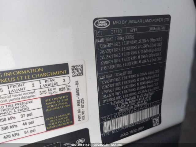 SALWR2RV5JA401025 Land Rover Range Rover Sport Hse