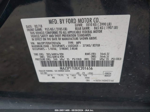 Ford Ecosport Se 2018 MAJ3P1TE8JC201656 Image 9