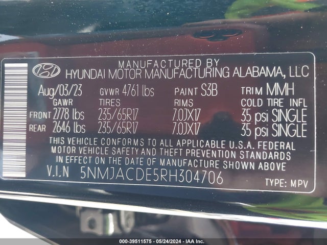 Hyundai TUCSON SE 2024 5NMJACDE5RH304706 Image 9