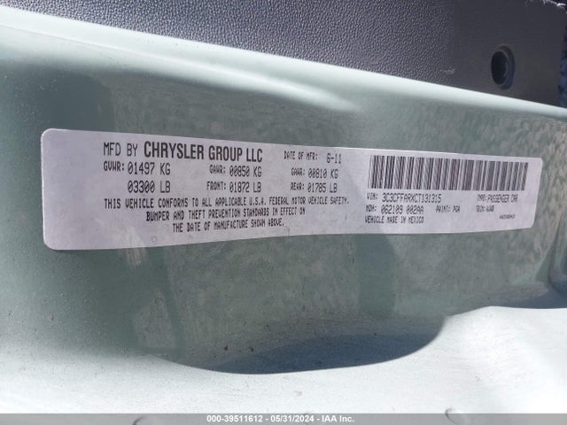 2012 FIAT 500 3C3CFFARXCT131315 Photo 8